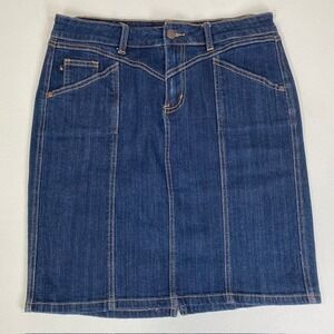 Judy Blue Denim‎ Skirt Dark Wash Stretch Pencil Skirt Classic L